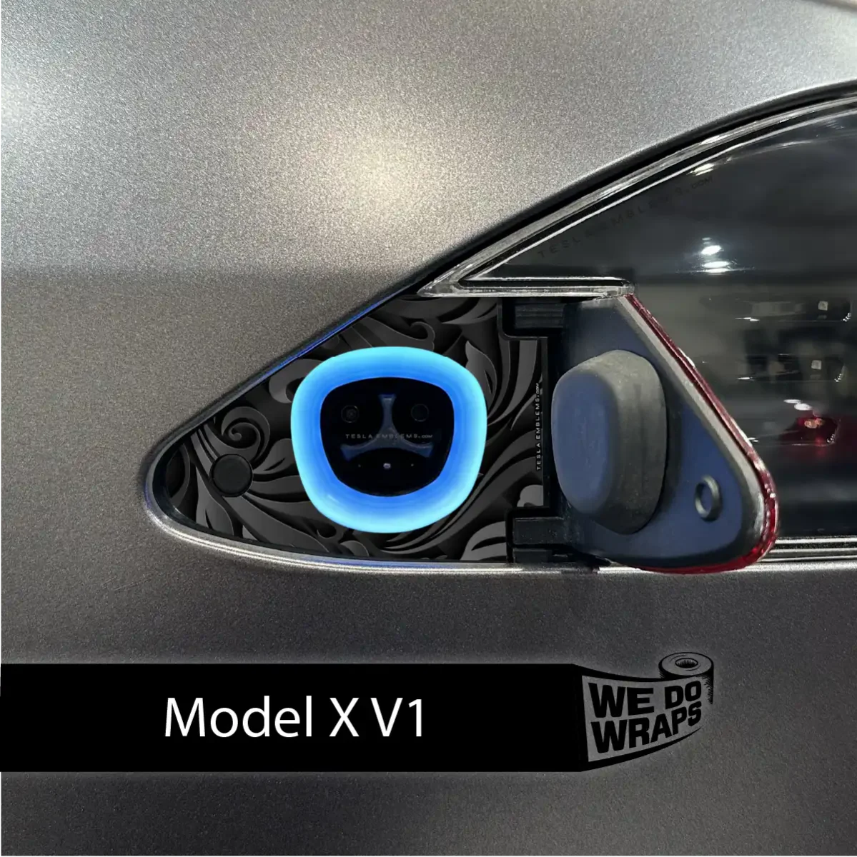 Nocturnal Petals Tesla Charge Port Wrap | Model X - Image 2