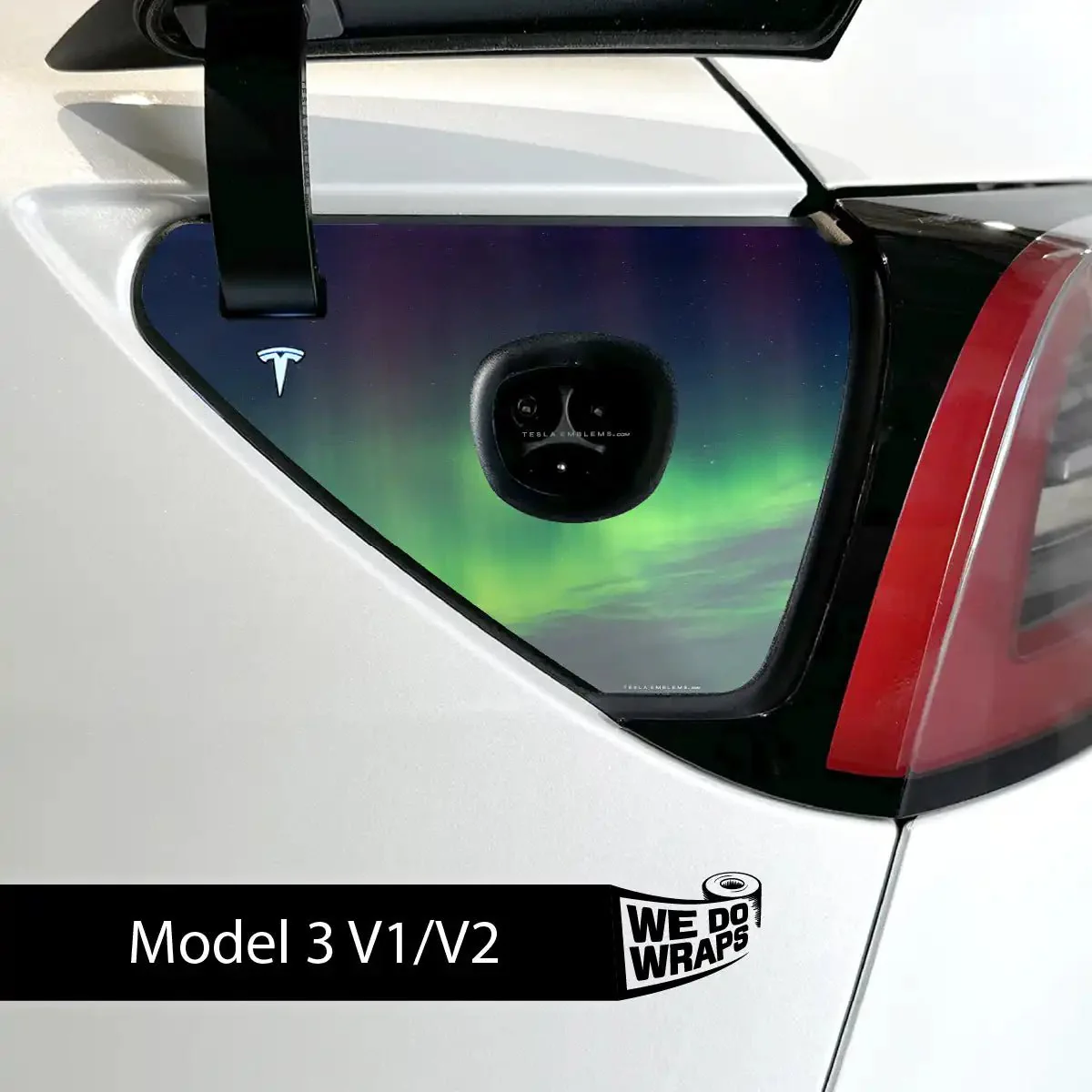 Northern Lights Tesla Charge Port Wrap | Model 3