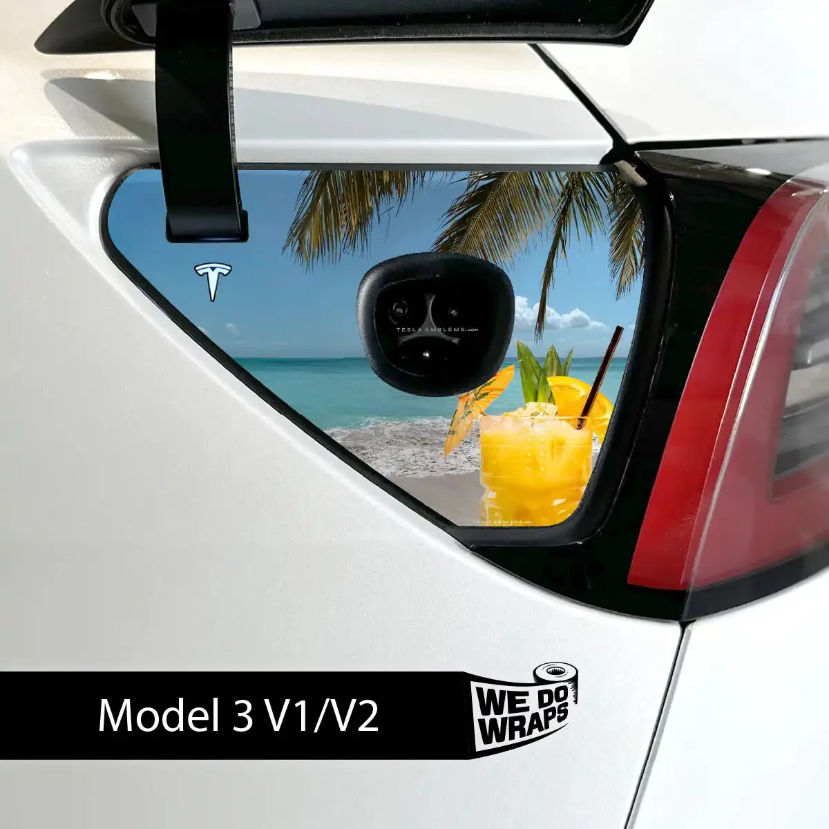 Paradise Tesla Charge Port Wrap | Model 3
