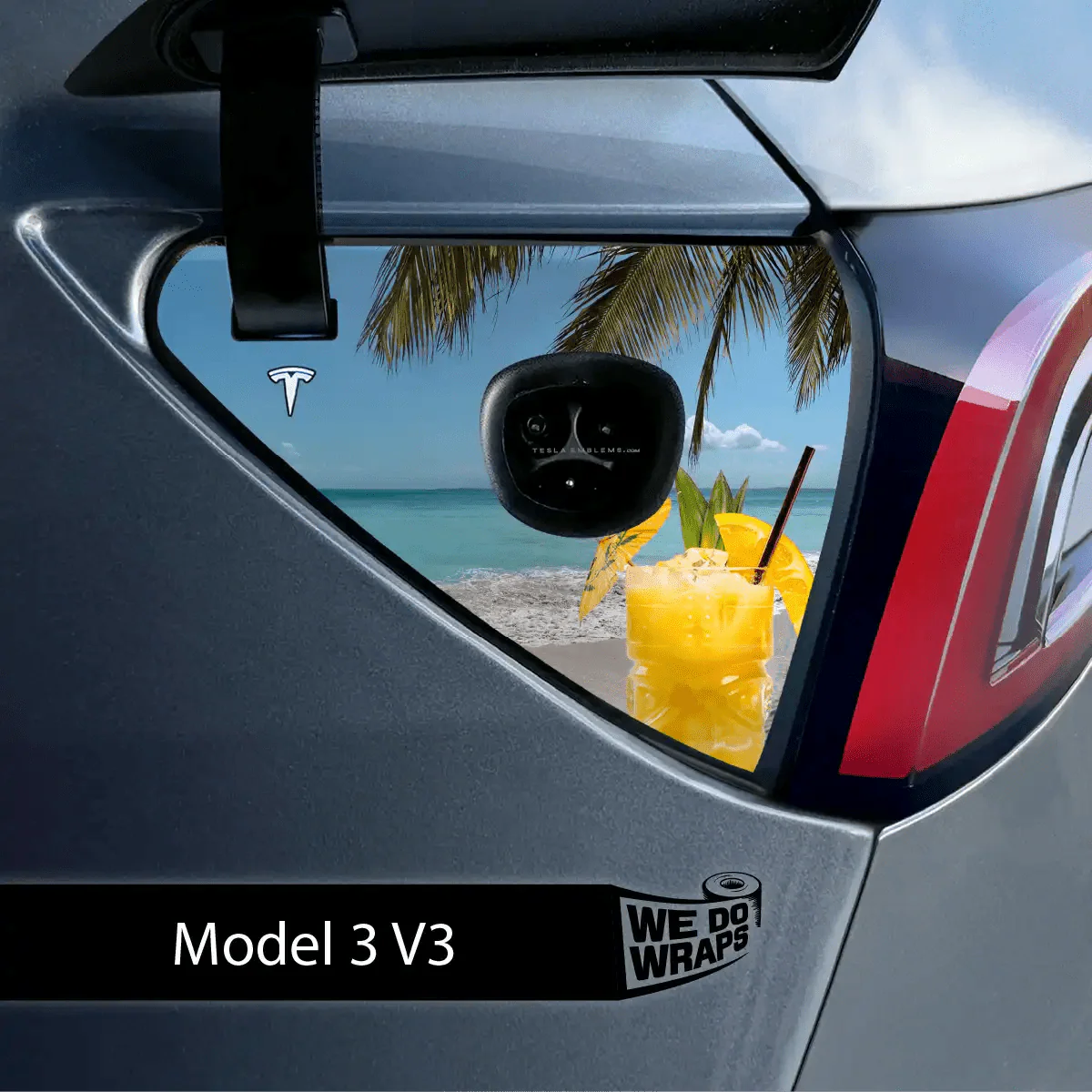 Paradise Tesla Charge Port Wrap | Model 3 - Image 2