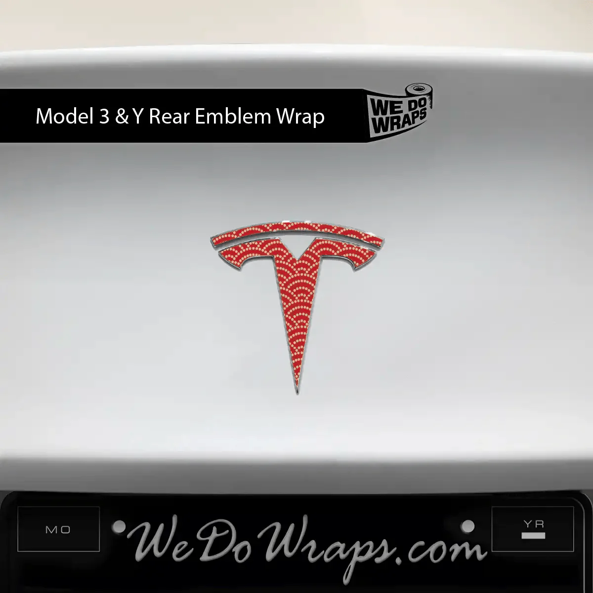 Radial Fan Tesla Emblem Decals (Front + Back) | Model 3 - Image 2
