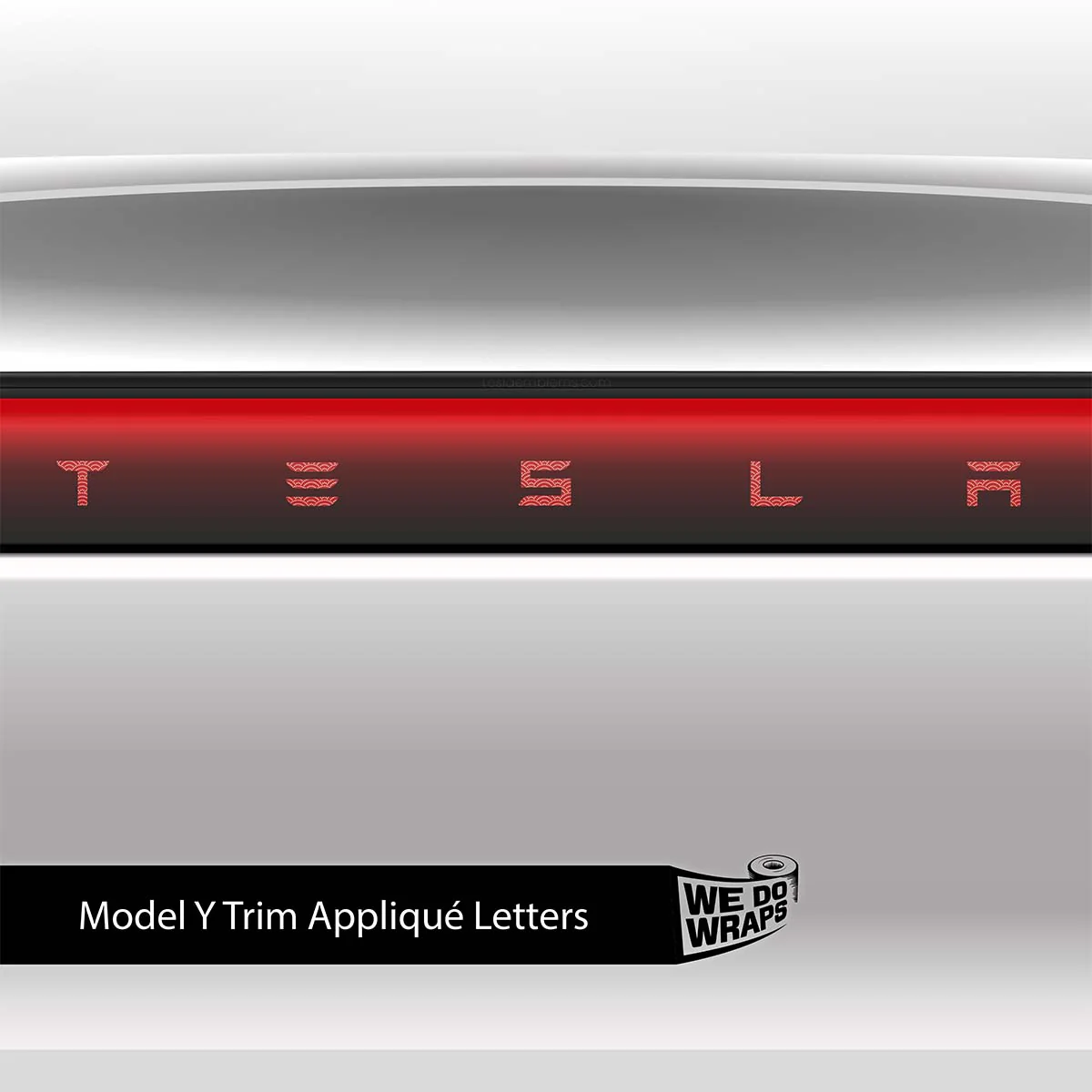 Radial Fan Tesla Emblem Decals (Front + Back) | Model Y - Image 3