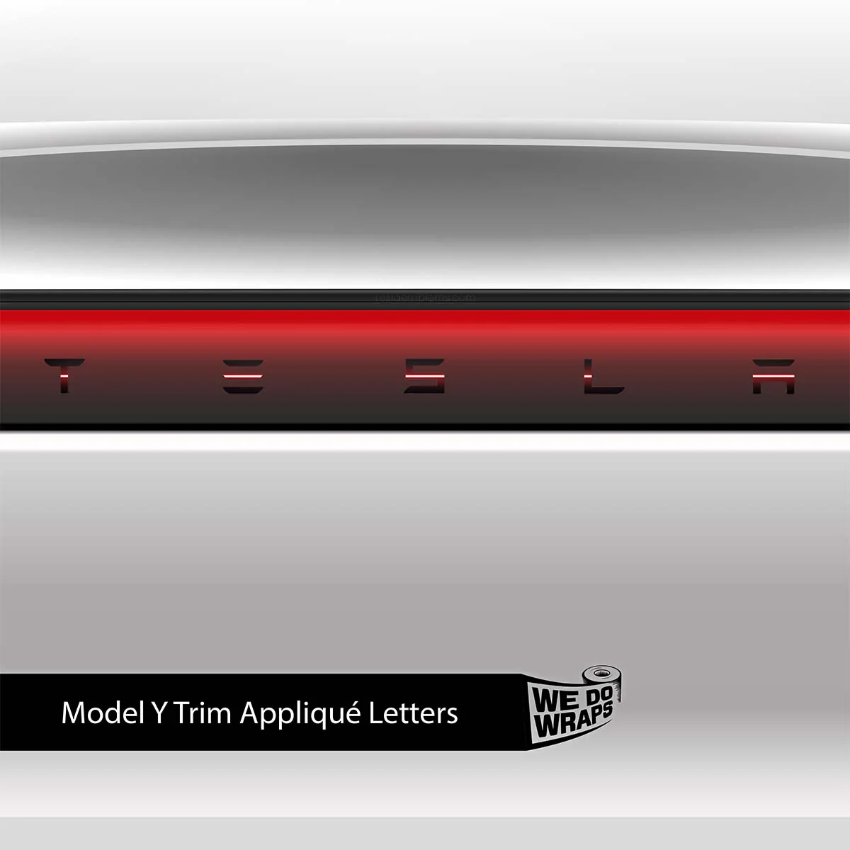 Red Laser Sword Tesla Emblem Decals (Front + Back) | Model Y - Image 3