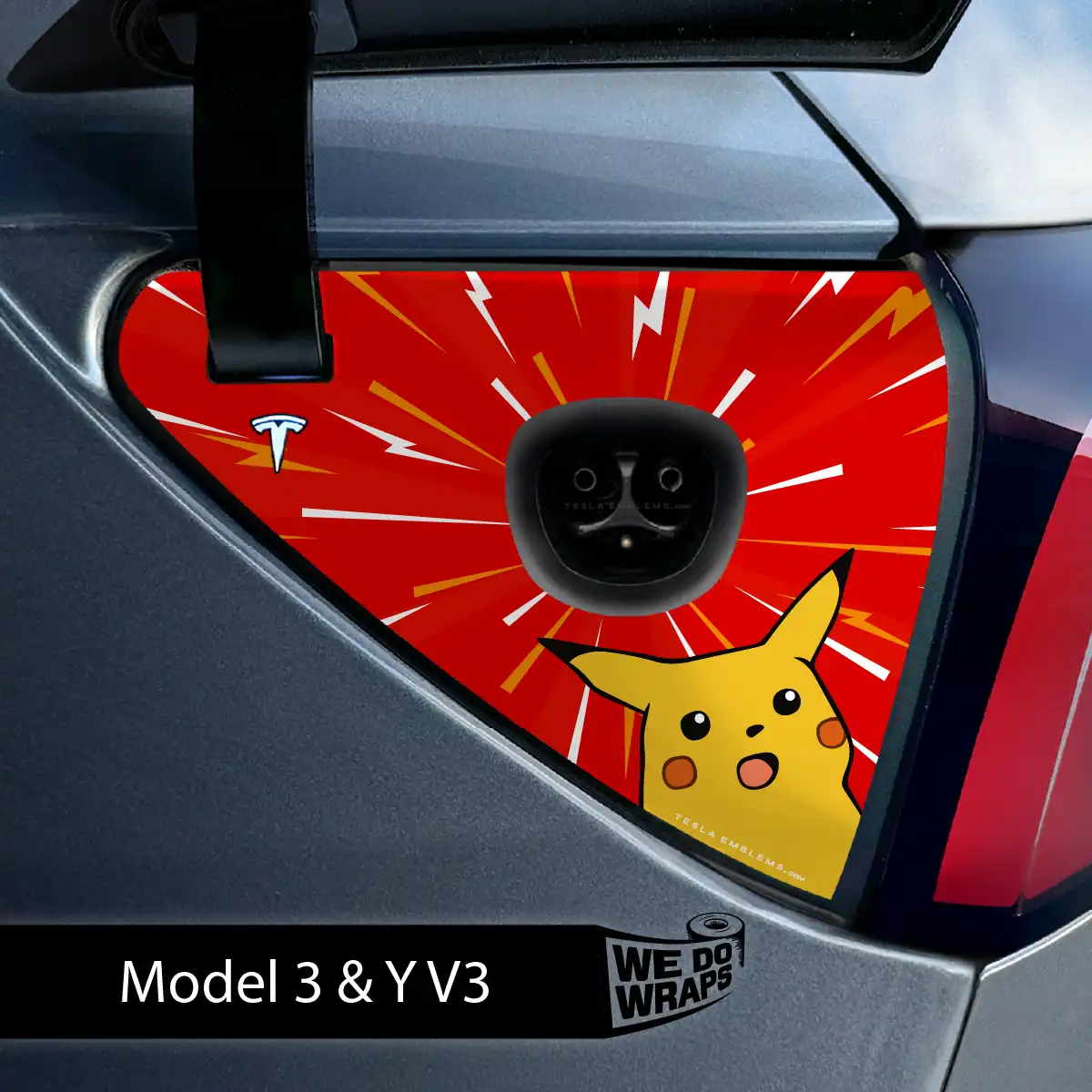 Shockachu Tesla Charge Port Wrap | Model 3 - Image 2