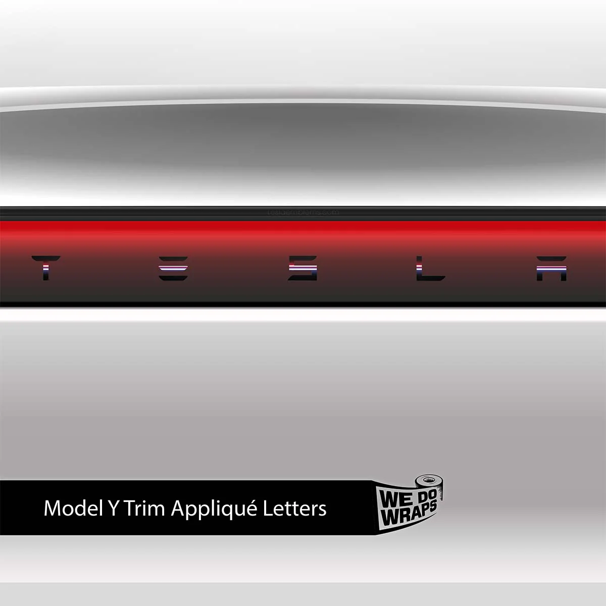 Side by Side Laser Sword Tesla Emblem Decals (Front + Back) | Model Y - Image 3