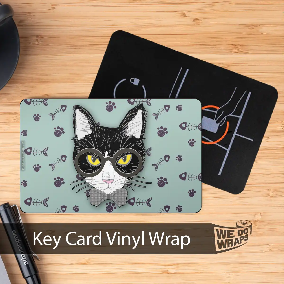 Smart Tuxedo Cat | NFC Key Card Wrap - Image 3