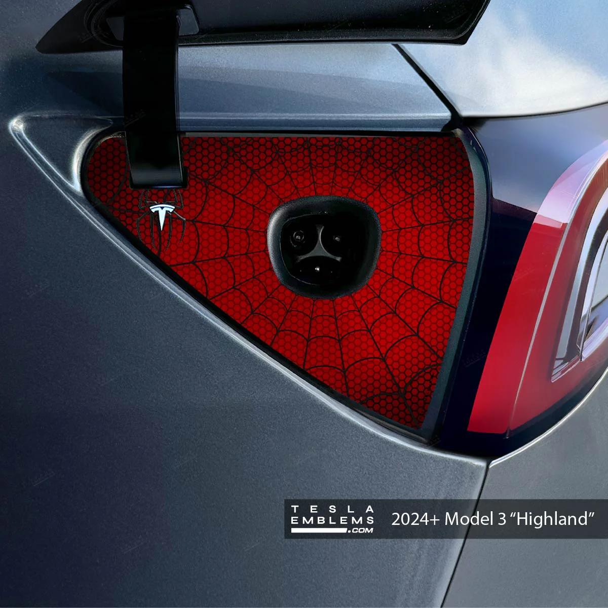 Spidey Senses Tesla Charge Port Wrap | Model 3 - Image 2