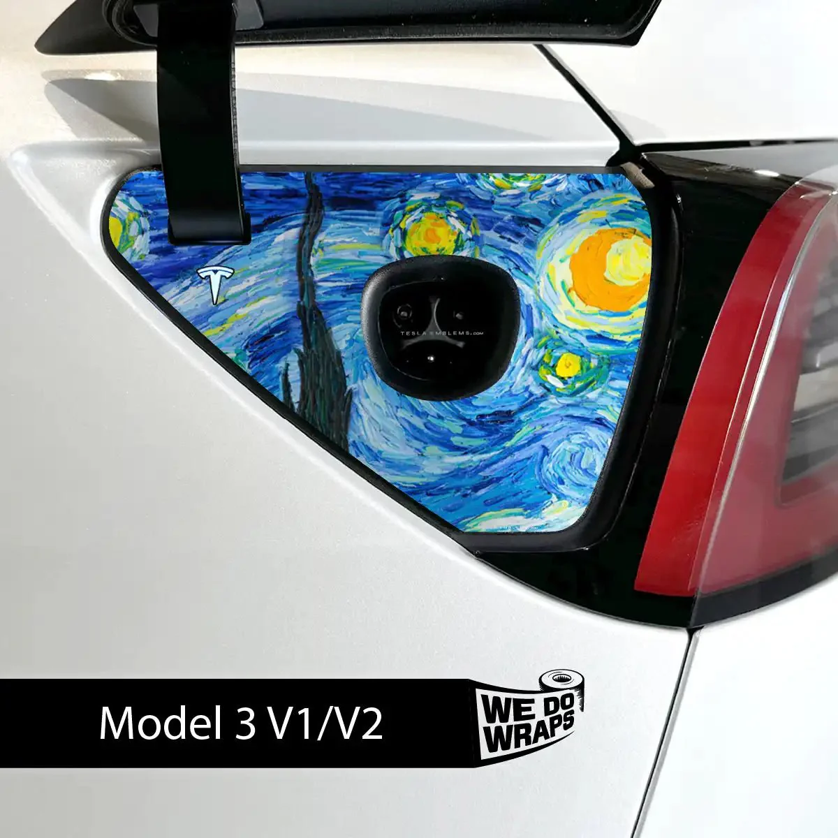 Starry Night Tesla Charge Port Wrap | Model 3