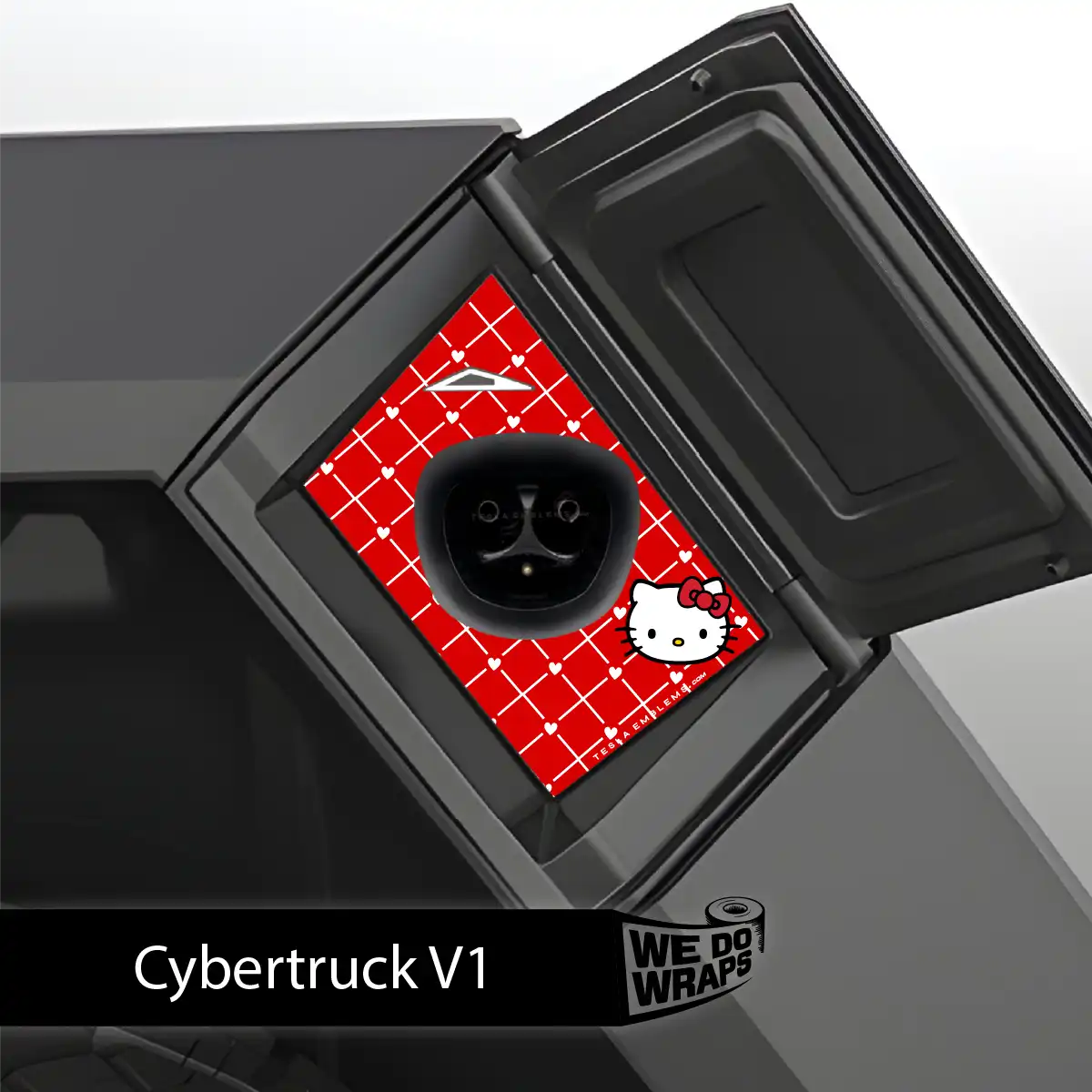 Sweet Kitty Tesla Charge Port Wrap | Cybertruck - Image 2
