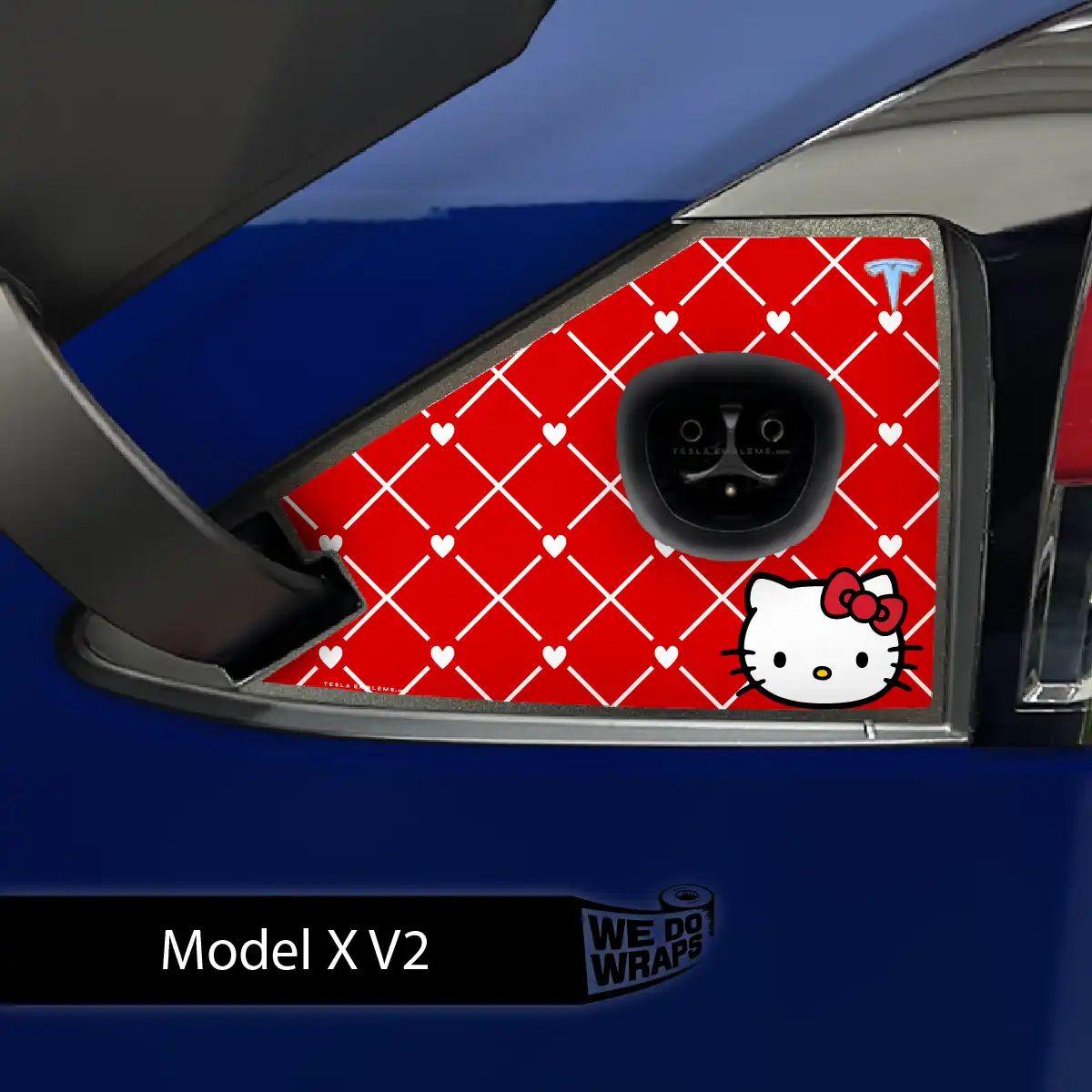 Sweet Kitty Tesla Charge Port Wrap | Model X - Image 2