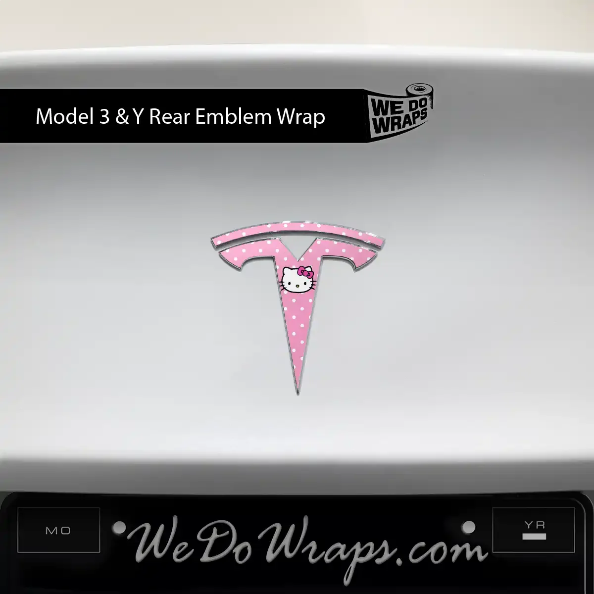 Sweet Kitty Tesla Emblem Decals (Front + Back) | Model Y - Image 3