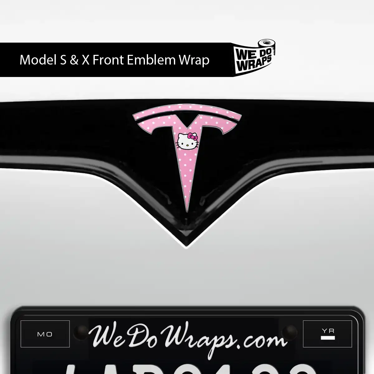 Sweet Kitty Tesla Emblem Decals (Front + Back) | Model X