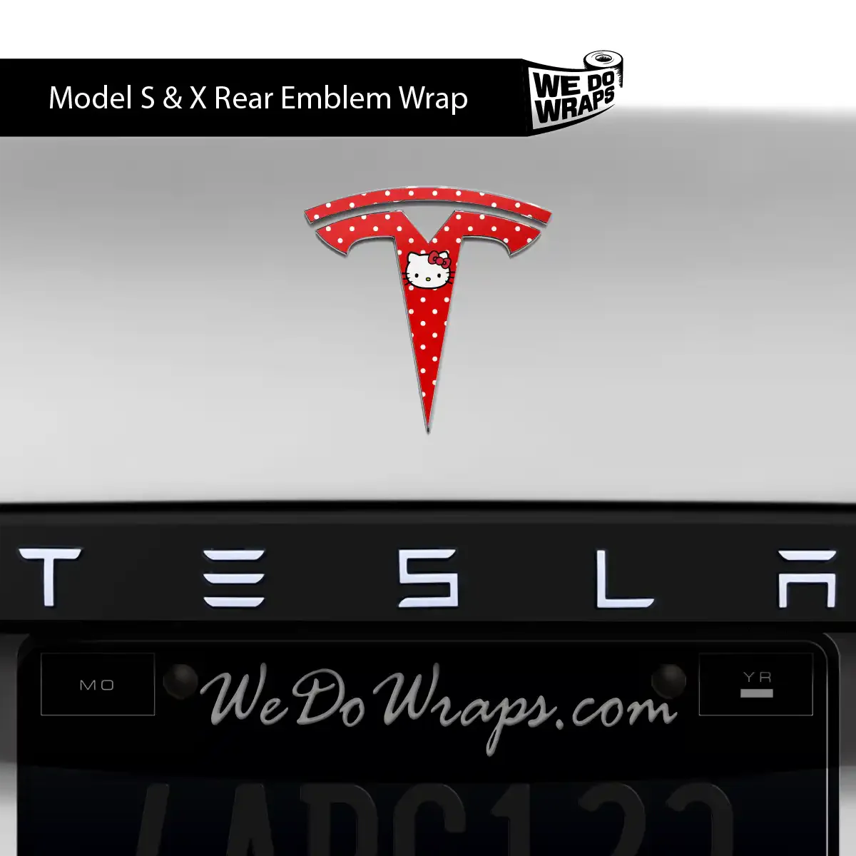 Sweet Kitty Tesla Emblem Decals (Front + Back) | Model X - Image 4