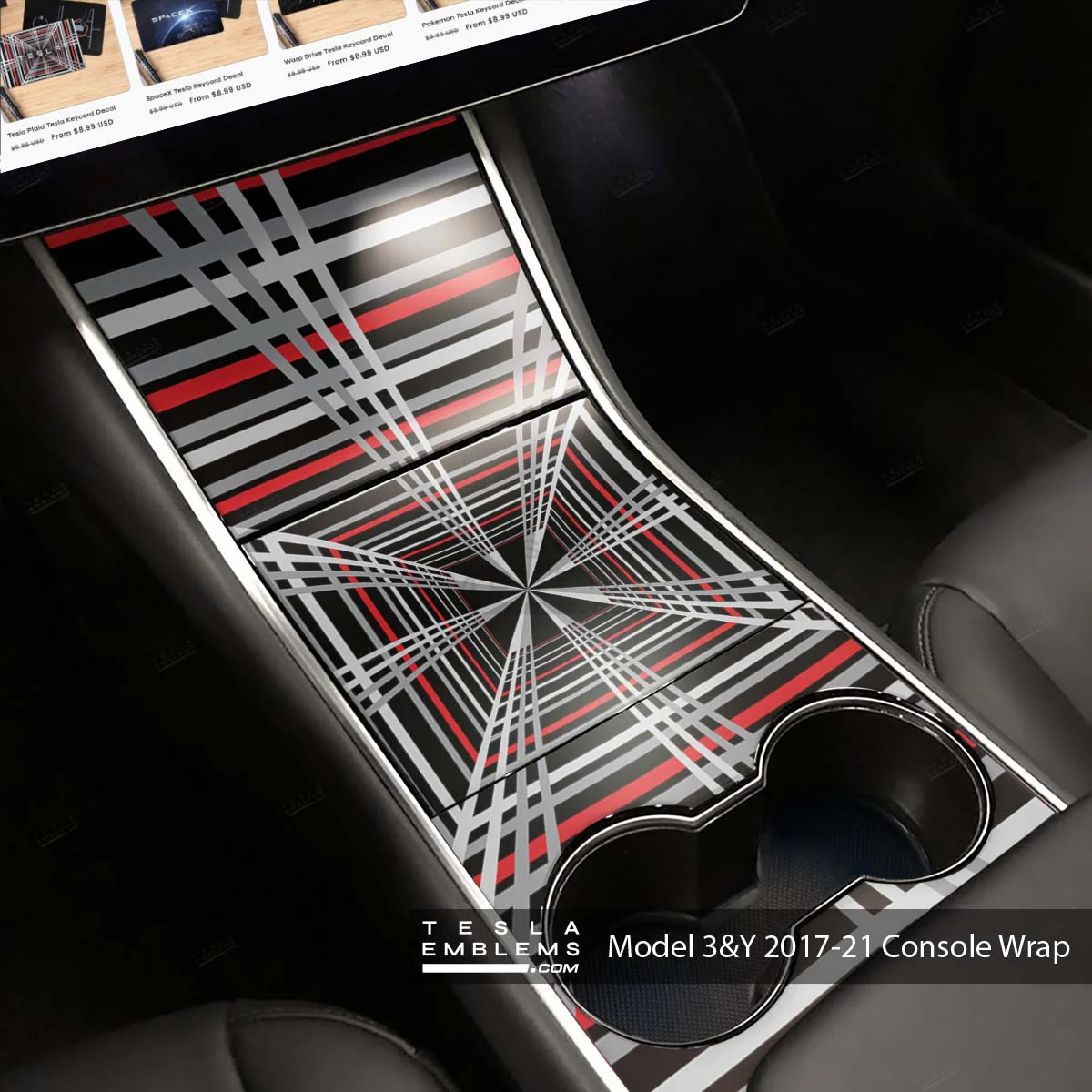 Tesla Plaid | Tesla Center Console Wrap Kit | Model Y ’19-20