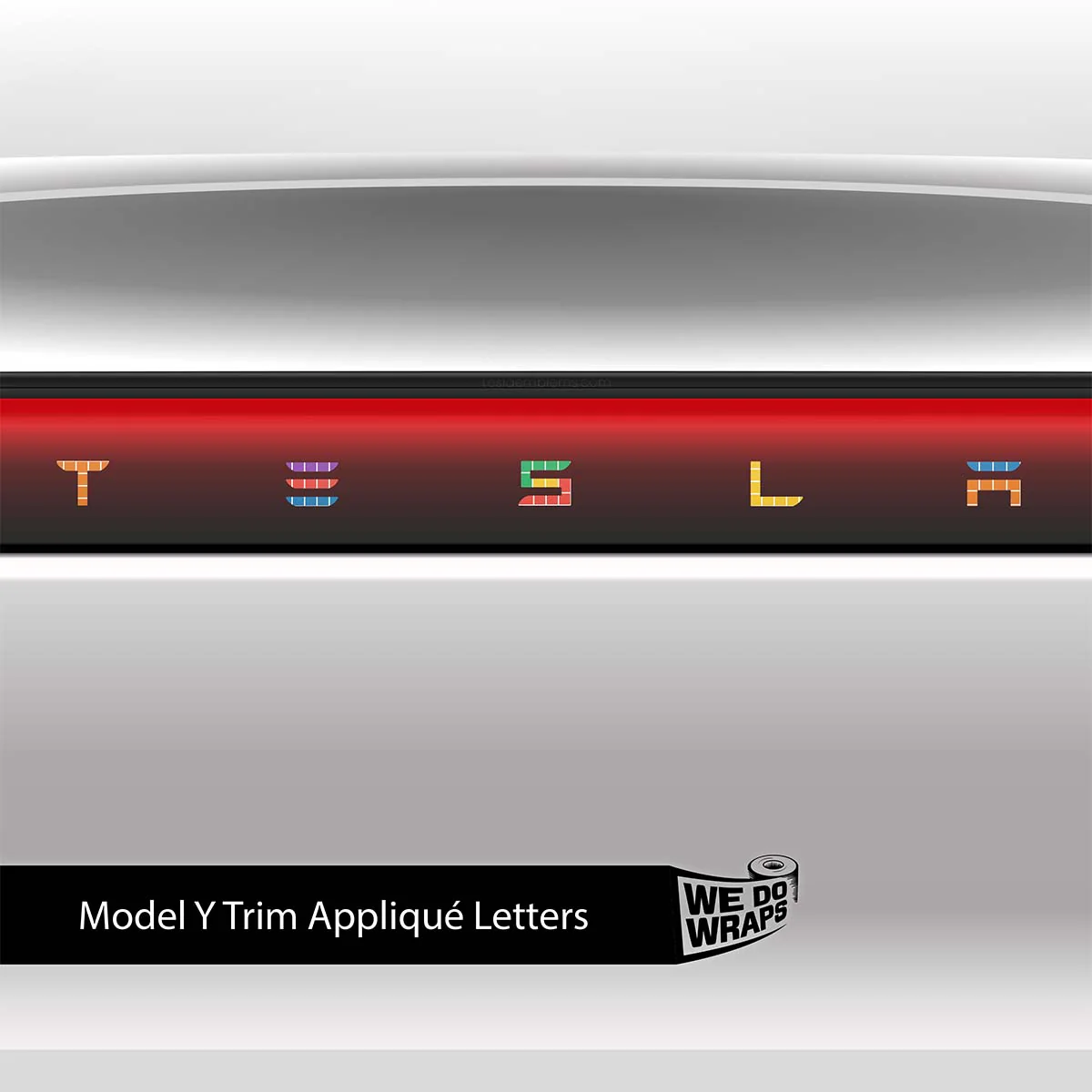 Tetromino Tesla Emblem Decals (Front + Back) | Model Y - Image 3