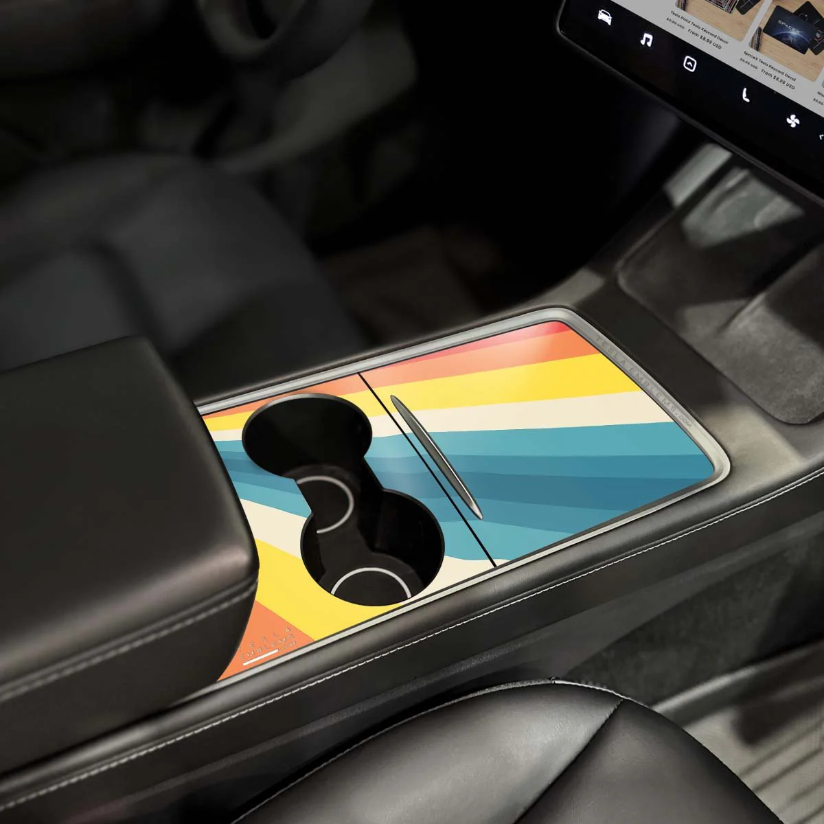 Wave Rider Stripes | Tesla Center Console Wrap Kit | Model Y '21-25